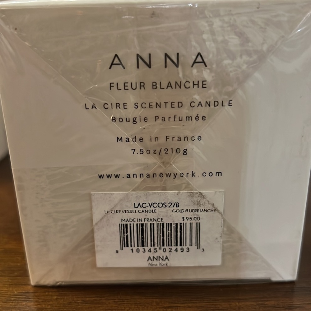 ANNA New York La Cire candles: Fleur Blanche gold BNWT made in France $95 - Picture 2 of 3